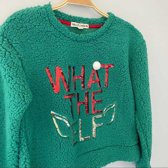 Wallflower Fuzzy & Soft Christmas Green Women Ugly Sweater - Size Small - Picture 4 of 11